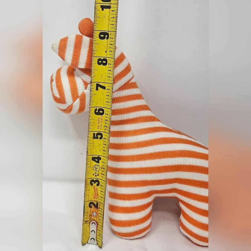 Jellycat Striped Orange White Geoffery Giraffe Soft Baby Chime Rattle Toy 9 in - Picture 12 of 13
